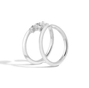 Wholesale Five Stone Lab Grown Diamond Curve Statement <b>Ring</b> Wavy Sculptural Organic Modern <b>Stacking</b> Bands Prong Set 14K 18K Gold - Product Image 3