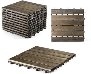 Azulejos de cubierta de Acacia de 12mm de primera calidad, pisos modernos de madera de nogal de 6 listones, hermoso balcón Exterior, parquet junto a la piscina, diseño suave - Product Image 2