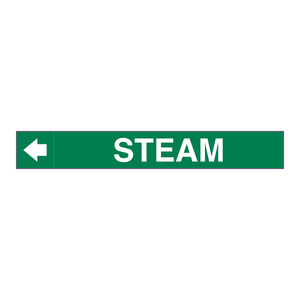 Etiquetas Adhesivas Resistentes a la Humedad y Altas Temperaturas Brady STEAM Plenum Duct Marker para Tuberías Industriales y HVAC - Product Image 1