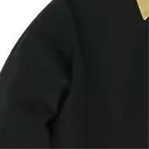 Chaqueta Bomber Negra con Cuello Dorado en Contraste, Cierre de Cremallera en Toda la Manga, Corte Regular, para Otoño - Product Image 2