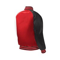 Blouson universitaire personnalisé en toile satinée pour hommes et femmes, avec logo frontal, chauffant, écologique, respirant, réversible, col montant, idéal pour l'hiver