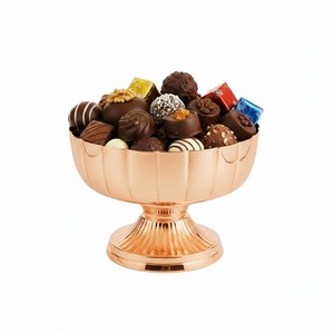 Bol à chocolat rond en métal finition cuivre, design unique, support pour bonbons décoratif, pour mariage, hôtel, fournitures de restauration - Product Image 5