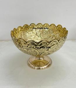 Bol à fruits secs en laiton de style royal, décoratif, pour noix, en-cas et bonbons, durable - Product Image 1