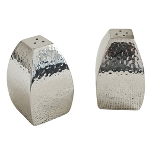 Salière et poivrière en métal martelé argenté de qualité supérieure, pour restaurant, maison, hôtel, vaisselle, pot à épices écologique, décoration intérieure - Product Image 1