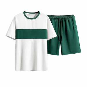 Conjunto de Camiseta y Pantalones Cortos para Hombre, 100% Algodón, Estilo Urbano, Cuello Redondo, Personalizable para OEM - Product Image 2