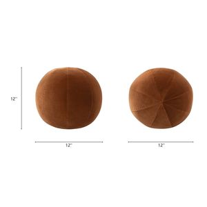 Cuscino Decorativo Sferico Luna da 12 Pollici in Velluto Arancione Bruciato, Elegante e Funzionale - Product Image 6