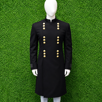 Manteau noir d'officier des Chevaliers Templiers Grand Commandant, uniforme maçonnique pour cérémonie formelle, tenue de loge, insignes