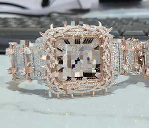 นาฬิกาอัตโนมัติ Vvs Miyota Moissanite สแตนเลสสตีล  หน้าปัดแซฟไฟร์คริสตัล ดีไซน์สั่งทำพิเศษ - Product Image 1