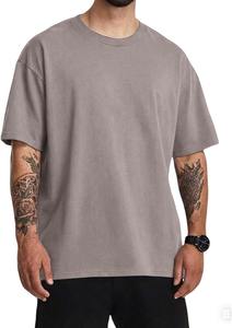 Camiseta Oversize de Algodón 100% para Hombre, Diseño Personalizado, Estilo Vintage Desgastado por el Sol, Logotipo Frontal, Tejido Grueso, Streetwear, Camiseta Lisa - Product Image 5