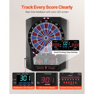 Tavolo da Freccette Elettronico da 13,5 Pollici con 45 Giochi e 474 Variazioni, 6 Aste e Alette per Freccette, Set per fino a 8 Giocatori - Product Image 4