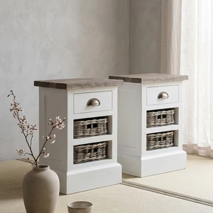 Commode en bois massif durable et écologique Moala Won, style moderne minimaliste, armoire de rangement pour chambre à coucher, poignées en laiton, finition colorée, spacieuse - Product Image 2