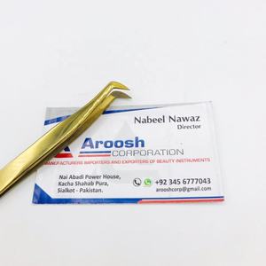 Pinzas doradas profesionales con punta de fibra de 90 grados, logotipo personalizado, acero inoxidable sólido, sostenible para extensión de pestañas - Product Image 6