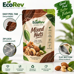 Pochette EcoRev refermable avec fermeture éclair, imprimée en sérigraphie avec un motif de lion, personnalisable, emballage alimentaire en matériau BOPP - Product Image 2