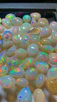Opales d'Éthiopie naturelles, pierres précieuses en vrac, multi-éclats, pleine brillance, cabochons de formes variées, en gros pour la fabrication de bijoux