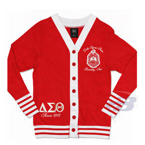 Pull-over de sororité Delta Sigma Theta, pull d'hiver brodé de lettres grecques, boutonné, pull vintage en tricot de la sororité DST - Product Image 1