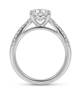 Anillo de Compromiso de Lujo con Diamante Cultivado en Laboratorio de 1.0ct, Corte Brillante, Banda Trenzada Cruzada, Oro de 14K, Certificado para Novias - Product Image 4