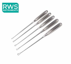 Instrumentos RWS, Cureta Uterina Sims de Acero Inoxidable Maleable, Instrumento Quirúrgico de Clase I con Certificación CE ISO13485, Manual - Product Image 1