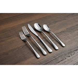 Ensemble de couverts traditionnels en acier inoxydable poli miroir de qualité supérieure, 5 pièces, durable et élégant, couteau, fourchette, cuillère, pour la maison - Product Image 2