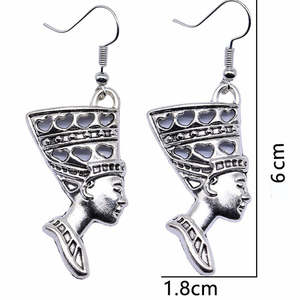 ต่างหูจี้เงินทิเบตอัลลอยด์สไตล์คริสเตียนวินเทจลายหน้าคนแบบพิเศษ - Product Image 5