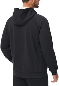 เสื้อฮู้ดผู้ชายสีดำ ทรงปกติ ผ้าฝ้ายเฟรนช์เทอร์รี่ สไตล์ลำลอง สำหรับฤดูใบไม้ร่วง มีกระเป๋า ดีไซน์ถัก แขนยาว - Product Image 5