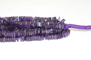 Améthyste africaine naturelle Heishi perles carrées lisses brins de perles pour la fabrication de bijoux forme carrée pierres précieuses en vrac - Product Image 3