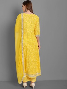 Twinfeet - Salwar Kameez Tradicional de Rayón para Mujer, 3 Piezas, Bordado, Estampado Khadi, Largo hasta la Rodilla, para Boda/Diwali/Fiesta, Primavera/Verano - Product Image 4