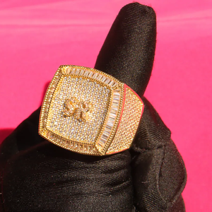 Iced Out Custom <b>Initial</b> 925 Silver VVS Moissanite Diamond Hip Hop Statement <b>Ring</b> Luxury Bling Jewelry For Men Women Gift - Product Image 2