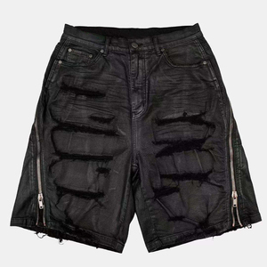 Shorts en jean taille mi-haute grande taille pour femme, respirants, séchage rapide, 100 % coton, coupe droite, streetwear décontracté d'été, avec ceinture, B2B - Product Image 1