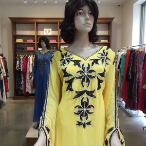 ชุดกะฟตันปักลายสไตล์ตุรกี ผ้าชีฟองประดับเลื่อมลายดาว งานฝีมือประณีต หรูหรา เหมาะสำหรับงานเลี้ยงกลางคืนและงานปาร์ตี้ - Product Image 1