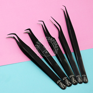 Luxury Fiber Tip Lash Tweezers 90° Volume Eyelash Extension Tweezer 14cm Isolation Nano Grip Lightweight <b>Tool</b> - Product Image 4