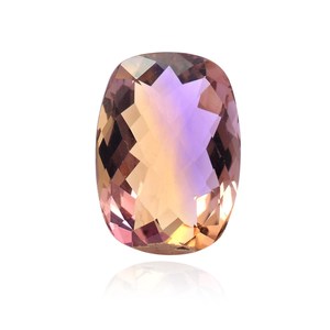 Ametrine bolivienne AAA, pierre facettée rectangulaire 13x18mm, ametrine naturelle rare bicolore, pierre précieuse taillée pour bijoux - Product Image 2