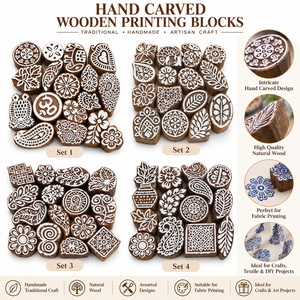 Bloques de Impresión Rectangulares de Madera Tallados a Mano, Mini Bloques para Henna, Textiles, Manualidades, Estampado Floral, Paisley, Decoración del Hogar - Product Image 6