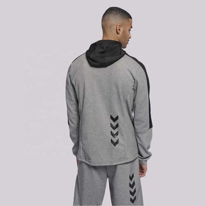 Survêtement d'hiver en molleton de coton pour homme, coupe ajustée, extensible, design 2-en-1, avec haut à capuche zippé et pantalon de jogging, collection 2026 - Product Image 4