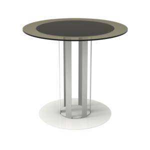 Elegante Mesa de Centro de Diseño con Superficie de Vidrio Tintado y Base Metálica Moderna - Product Image 5