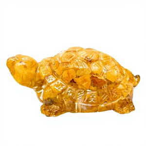 Figurine de tortue en orgonite de jaspe jaune de qualité supérieure, 2,7 pouces, en résine avec copeaux de pierres précieuses, décoration - Product Image 4