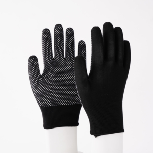 Anti-Slip Cotton/PVC Work <b>Gloves</b> Raised Micro-Diamond Texture Fingers Knit Wrist 10mil Thick <b>Silicone</b>-free Safety <b>Gloves</b> - Product Image 1