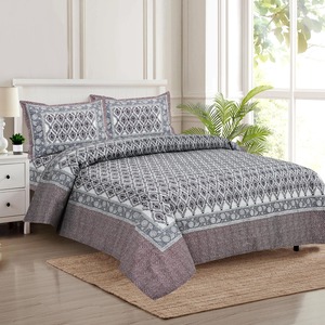Parure de draps en coton personnalisable à motif floral Alankriti, imprimée à la main, 40 fils, 300TC, 1,8 m, résistante à la décoloration, pour toutes les saisons - Product Image 2
