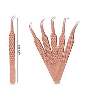 Meilleure vente de pince à épiler en acier inoxydable de marque privée boîte d'isolation de pince à épiler à pointe en fibre à double encoche semi-incurvée - Product Image 5