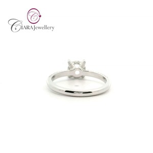 2024 18K AU750 ÉLÉGANT OR BLANC DIAMANT NATUREL 1.25CT 4 BROCHES MONTAGE DE BAGUE DE FORME RONDE - Product Image 3