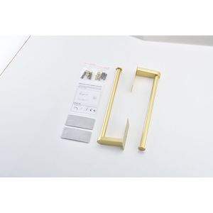 2-Pack Self-Adhesive Wall Mount Paper <b>Towel</b> <b>Holder</b> Brushed Gold <b>Kitchen</b> Storage Cabinets Easy Installation for Home <b>Kitchen</b> - Product Image 4