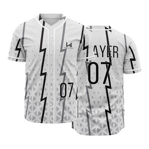 Maillots de baseball personnalisés avec logo d'équipe, nom du joueur, boutons complets, nouveau motif, séchage rapide, respirants, haute qualité, manches courtes, grandes tailles - Product Image 4
