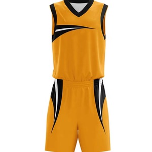 Conjunto de Uniforme de Baloncesto Sublimado Personalizado, Cuello en V, Sin Mangas, Blanco, Negro y Amarillo, Absorbe la Humedad, Ropa Deportiva Unisex para Adultos - Product Image 5