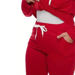 Ensemble 2 pièces vintage sport pour femme, taille personnalisée, haut court et pantalon évasé, imprimé animal, côtelé uni, respirant, antistatique - Product Image 5
