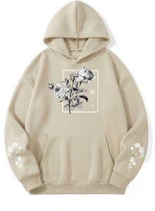 Sudadera con Capucha Premium 100% Algodón, Forro Térmico Cortavientos para Invierno, Estilo Urbano, Hombros Caídos, Corte Holgado, Color Sólido, Logotipo Personalizado - Product Image 5