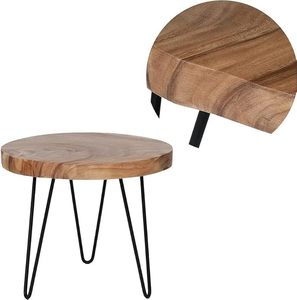 Round Wooden Side <b>Table</b> Hairpin Leg Accent <b>Table</b> Natural Wood Display Stand for Living Room Bedroom - Product Image 4