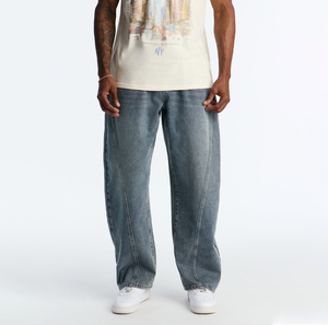 2026 Fashion New Men's Jeans High Street Popular Loose Fitted Baggy jeans Side Pockets Casual Men's Denim Pants - Product Image 1