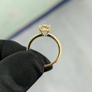 Elegant Cushion Cut Lab Grown Diamond Engagement <b>Ring</b> in 14K Yellow Gold with IGI Certified & VVS Clarity from <b>Indian</b> Supplier - Product Image 2