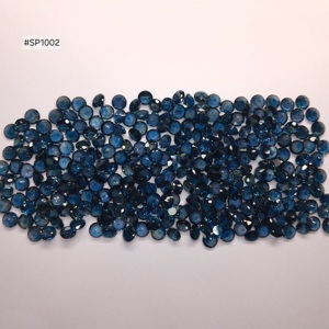 Nouvelle arrivée : Topaze bleue de Londres taille ronde, qualité AA, 7x7mm, pierres précieuses en vrac, ensemble de 560 carats, couleur bleu clair, pour la création de bijoux. - Product Image 2