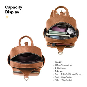 Mochila Hody de Moda de Lujo, Piel Sintética Premium, Forma Cuadrada, Cierre de Cremallera, Resistente al Agua, Uso Diario, Mochila Suave para Mujer - Product Image 3