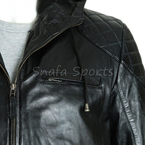 New Arrival Factory Proper Design Men's Leather <b>Jacket</b> Cheap Price Heavyweight <b>Sheepskin</b> Hooded Collar Leather <b>Jacket</b> - Product Image 3
